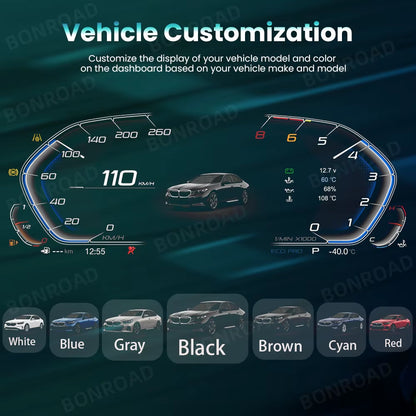 Linux 11 Inch 1920*720P Wireless Carplay Android Car Digital Instrument Cluster for BMW 3 Series E90 E91 E92 Car Dashboard Cluster Speedometer Display Panel Cockpit Airplay Voor