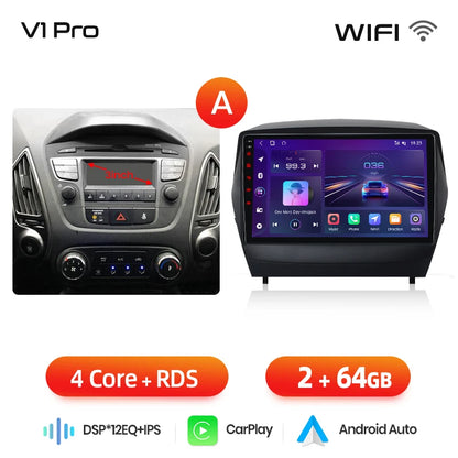 Wireless CarPlay Android Auto Navigation For Hyundai Tucson 2 ix35 2009 - 2015
