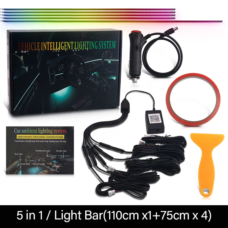 Luminous Symphony 18-in-1 RGB Ambient Car Lighting System – APP Controlled