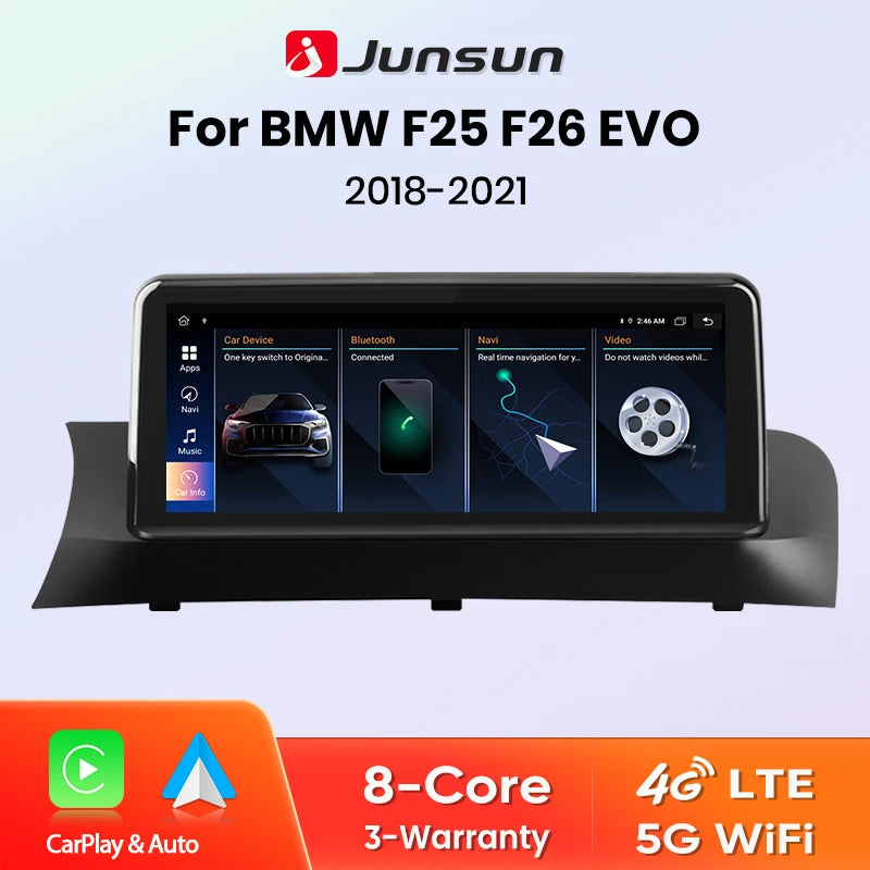 Wireless CarPlay Andorid Auto Navigation For BMW X3 F25 X4 F26 2018-2021 EVO