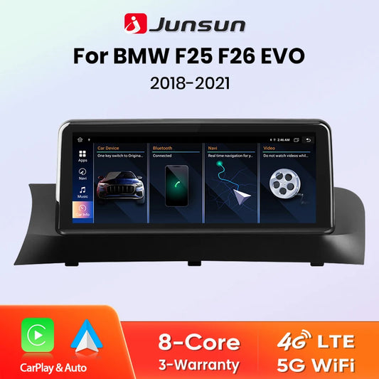 Wireless CarPlay Andorid Auto Navigation For BMW X3 F25 X4 F26 2018-2021 EVO