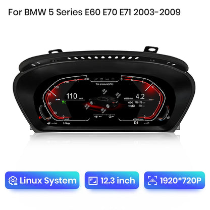 Digital Cluster Dashboard For BMW 5 Series E60 E61 E63 E64 2003-2009 CCC CIC LCD