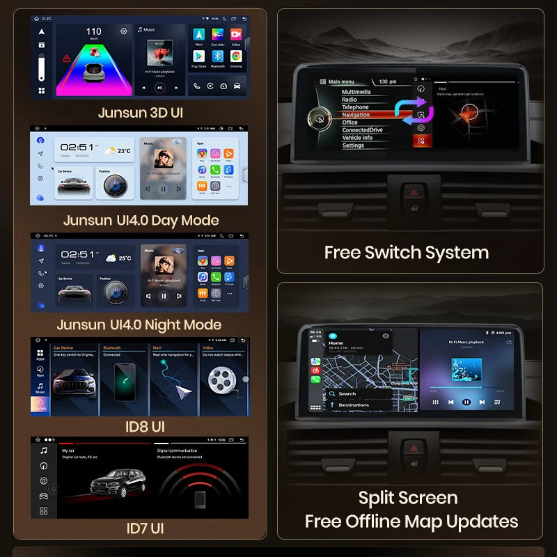 Wireless CarPlay Andorid Auto Navigation For BMW X3 F25 X4 F26 2018-2021 EVO