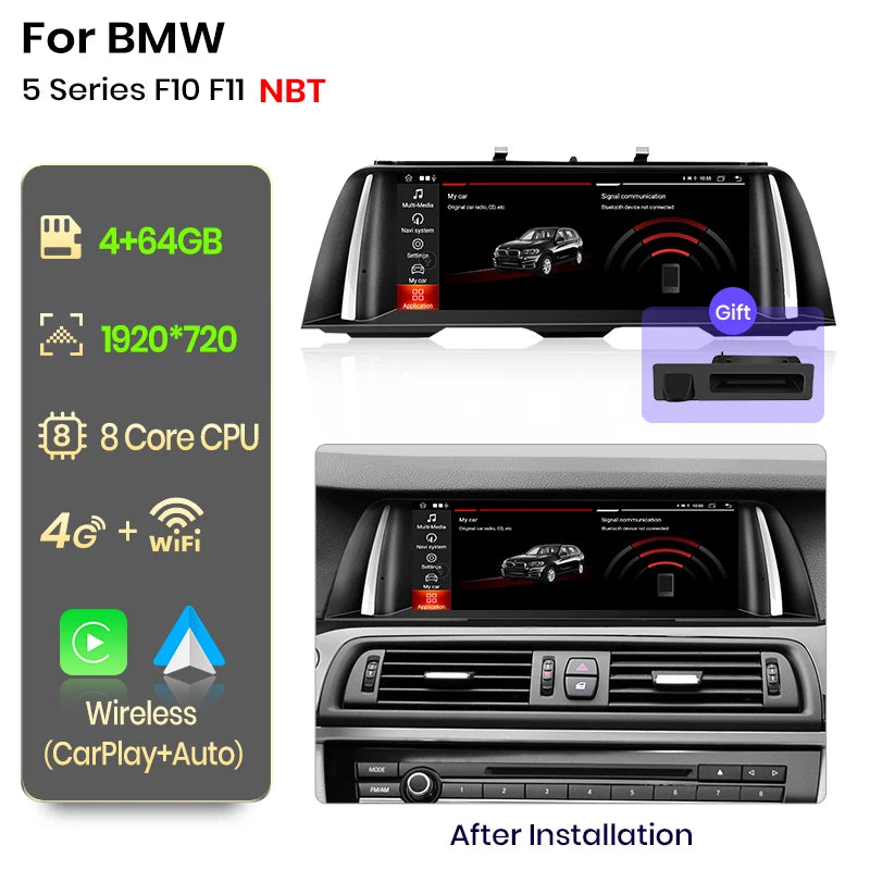 Wireless CarPlay Android Auto System For BMW 5 Series F10 F11 2011-2017
