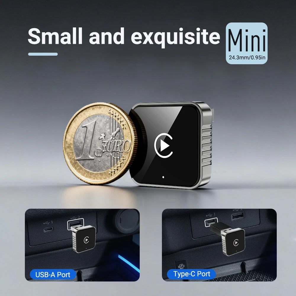 2 in 1 Wired to Wireless CarPlay Android Auto USB Adapter