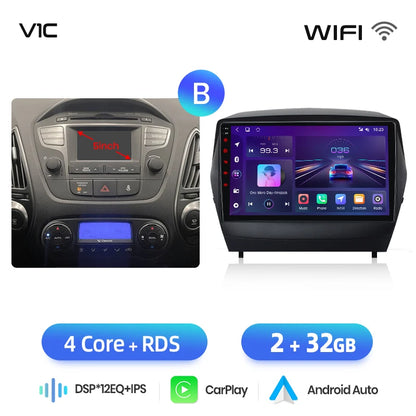 Wireless CarPlay Android Auto Navigation For Hyundai Tucson 2 ix35 2009 - 2015