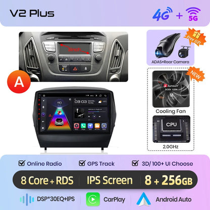 Wireless CarPlay Android Auto Navigation For Hyundai Tucson 2 ix35 2009 - 2015