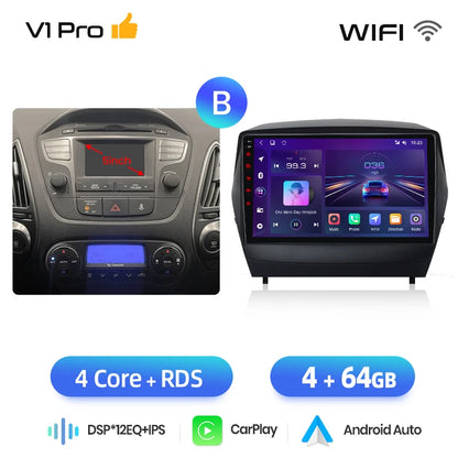 Wireless CarPlay Android Auto Navigation For Hyundai Tucson 2 ix35 2009 - 2015