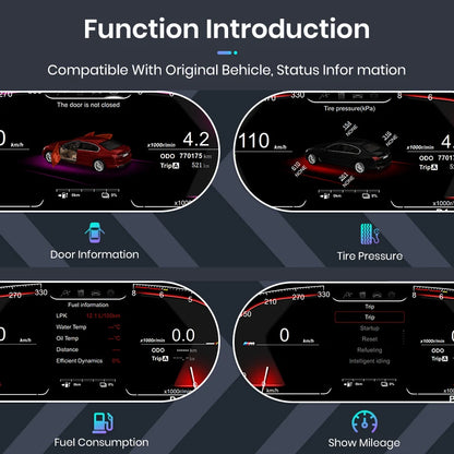 Digital Cluster Dashboard For BMW 5 Series E60 E61 E63 E64 2003-2009 CCC CIC LCD