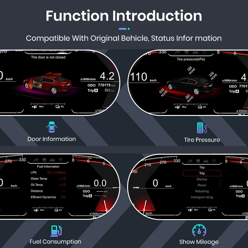 Digital Cluster Dashboard For BMW X5 E70 X6 E71 2006-2013