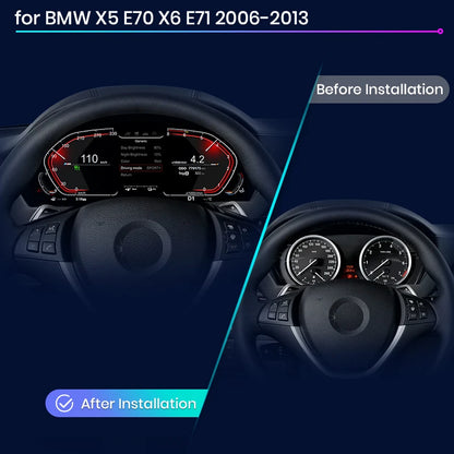 Digital Cluster Dashboard For BMW X5 E70 X6 E71 2006-2013