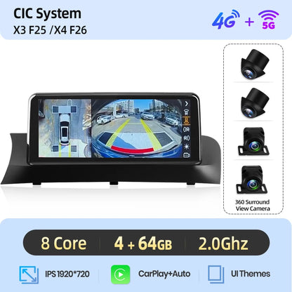 Wireless Carplay/ Android Auto Navigation For BMW X3 F25 X4 F26 2010-2017 CIC NBT
