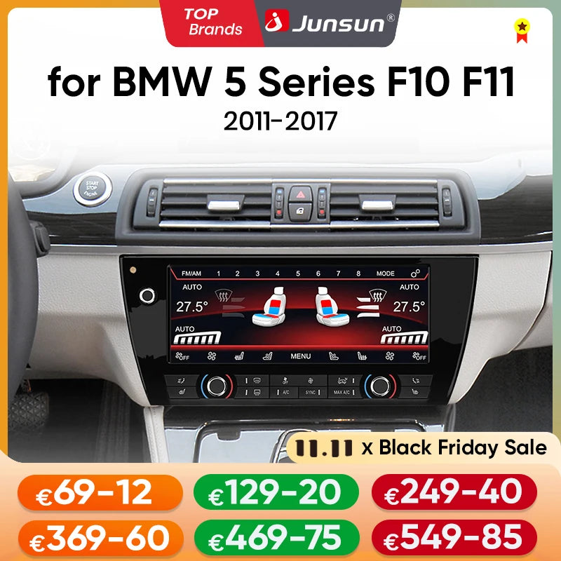 Junsun 10.25 inch Air Conditioning Screen For BMW 5 Series F10 F11 2011-2017 LCD Digital Display Climate Control Touch AC Board