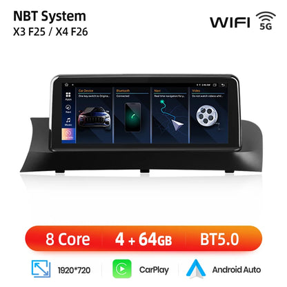 Wireless Carplay/ Android Auto Navigation For BMW X3 F25 X4 F26 2010-2017 CIC NBT