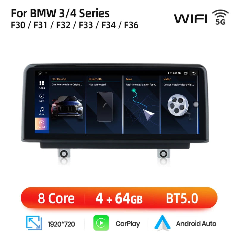 Wireless Carplay Android Auto For BMW 1 2 3 4 Series