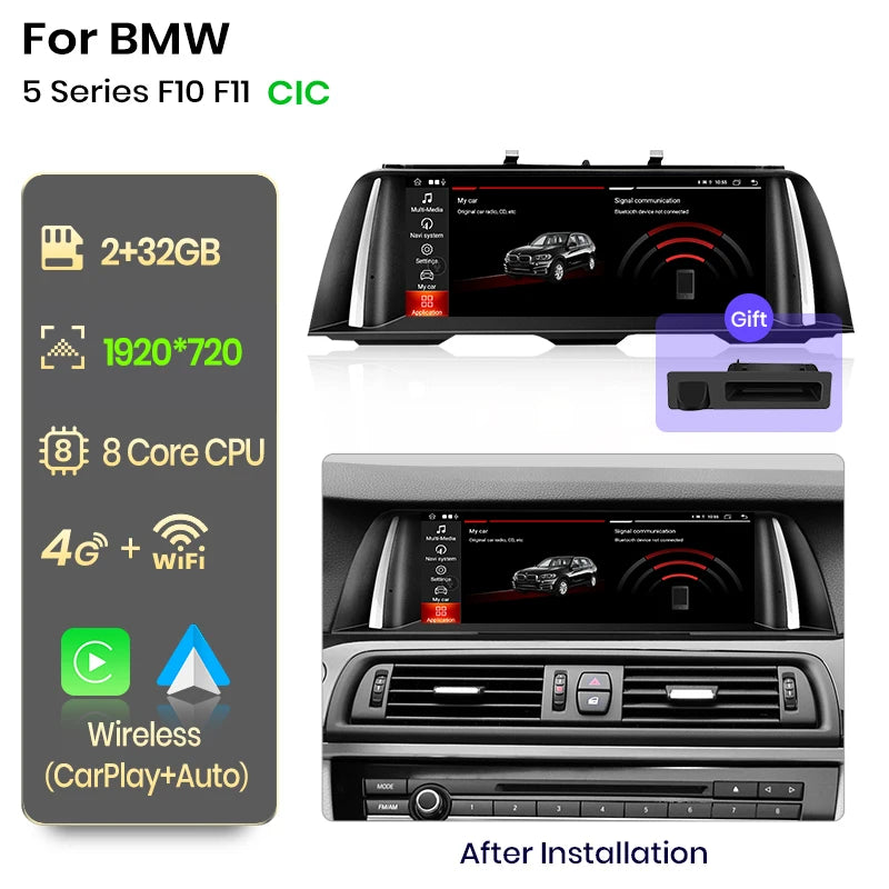 Wireless CarPlay Android Auto System For BMW 5 Series F10 F11 2011-2017