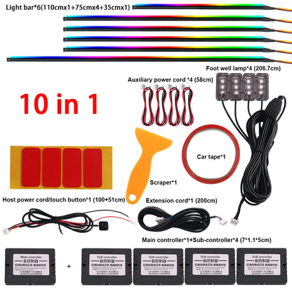 Luminous Symphony 18-in-1 RGB Ambient Car Lighting System – APP Controlled