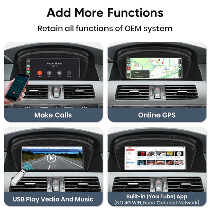 Wireless Carplay/ Android Auto Navigation For BMW 3/5 Series E60 E61 E62 E63 E90 E91 E92 E93