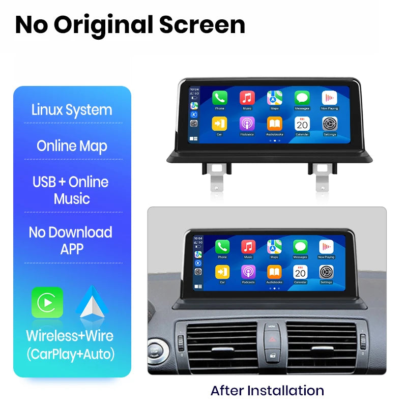 Linux Wireless Carplay Android Auto BMW 1 Series E81 E82 E87 E88