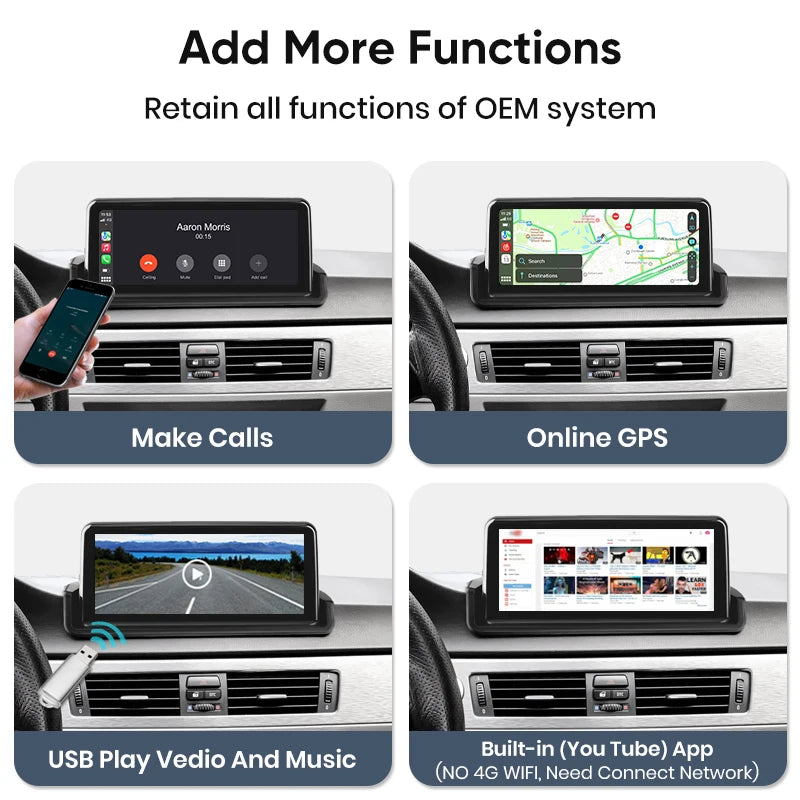 Wireless Navigation Carplay Android Auto BMW 3 Series E90 E91 E92 E93