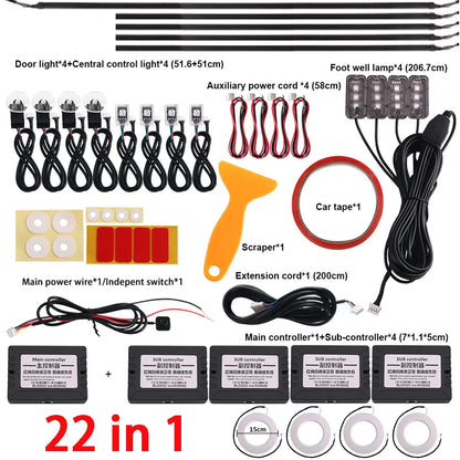 Luminous Symphony 18-in-1 RGB Ambient Car Lighting System – APP Controlled