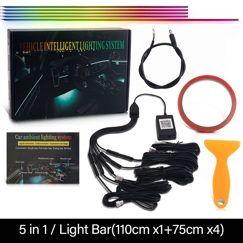 Luminous Symphony 18-in-1 RGB Ambient Car Lighting System – APP Controlled