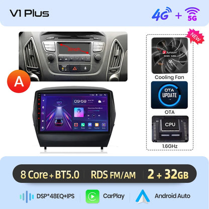 Wireless CarPlay Android Auto Navigation For Hyundai Tucson 2 ix35 2009 - 2015