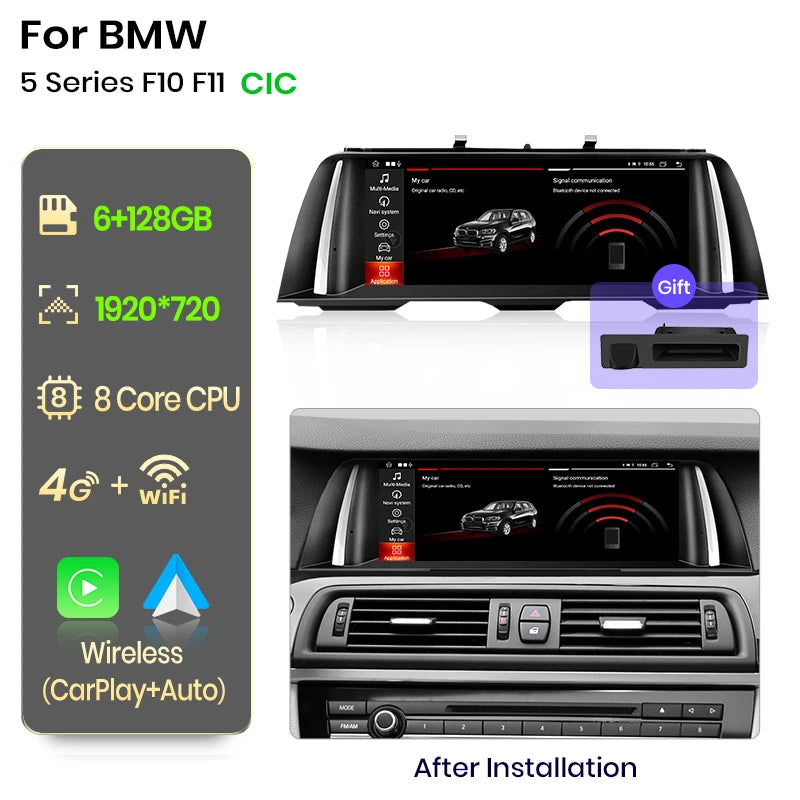 Wireless CarPlay Android Auto System For BMW 5 Series F10 F11 2011-2017