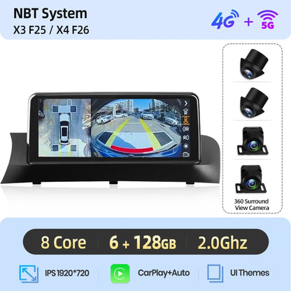 Wireless Carplay/ Android Auto Navigation For BMW X3 F25 X4 F26 2010-2017 CIC NBT