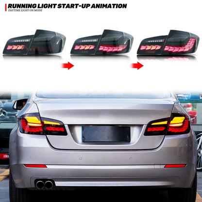 LED Tail Lights for BMW 5-Series F10 M5 2011-2016 520i 528i 535i Sequential Turn Signal Black Rear Lamps Assembly [Not Fit G30]