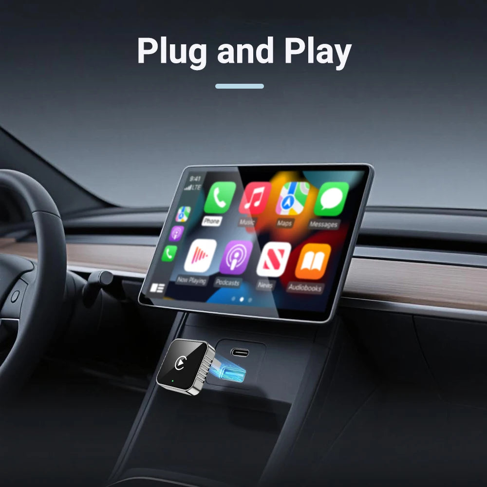 2 in 1 Wired to Wireless CarPlay Android Auto USB Adapter