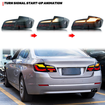 LED Tail Lights for BMW 5-Series F10 M5 2011-2016 520i 528i 535i Sequential Turn Signal Black Rear Lamps Assembly [Not Fit G30]