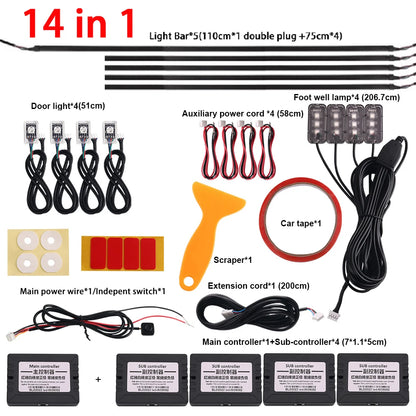 Luminous Symphony 18-in-1 RGB Ambient Car Lighting System – APP Controlled