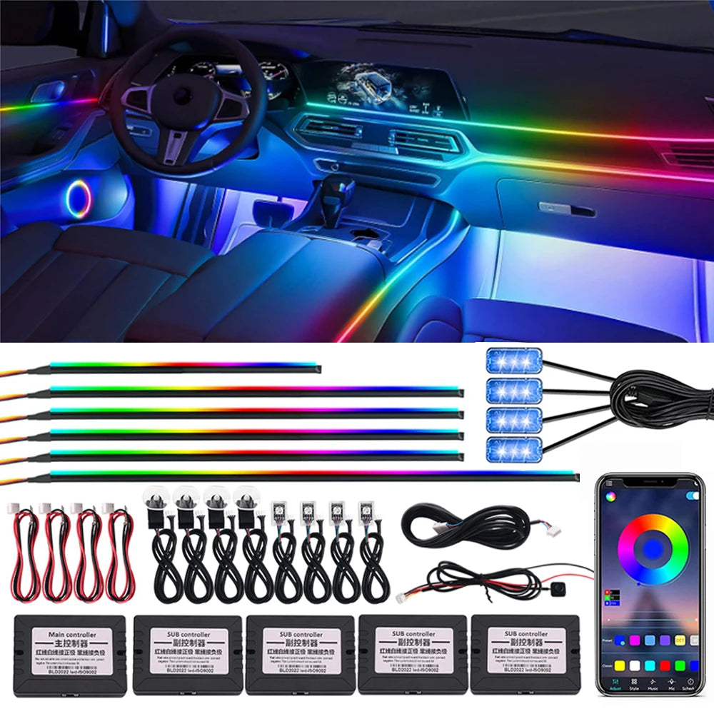 Luminous Symphony 18-in-1 RGB Ambient Car Lighting System – APP Controlled