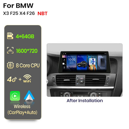 Wireless Carplay/ Android Auto Navigation For BMW X3 F25 X4 F26 2010-2017