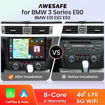 CarPlay Android Auto Car Radio For BMW 3-Series E90 E91 E92 E93