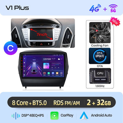 Wireless CarPlay Android Auto Navigation For Hyundai Tucson 2 ix35 2009 - 2015