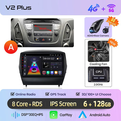Wireless CarPlay Android Auto Navigation For Hyundai Tucson 2 ix35 2009 - 2015
