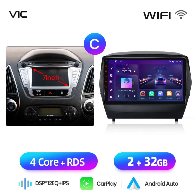 Wireless CarPlay Android Auto Navigation For Hyundai Tucson 2 ix35 2009 - 2015