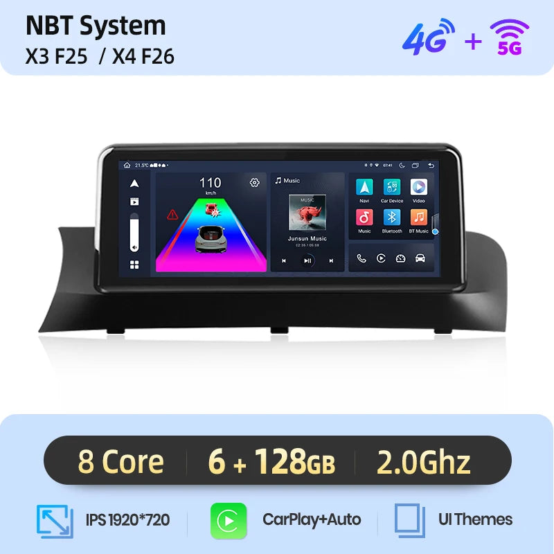Wireless Carplay/ Android Auto Navigation For BMW X3 F25 X4 F26 2010-2017 CIC NBT