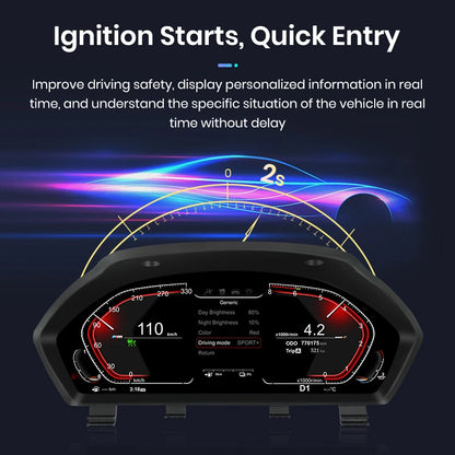 12.3″ Digital Dashboard Display for BMW 3 Series / BMW 4 Series / BMW 6 Series GT — 1920×720 LED, OEM Integration