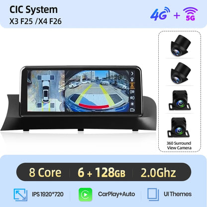 Wireless Carplay/ Android Auto Navigation For BMW X3 F25 X4 F26 2010-2017 CIC NBT
