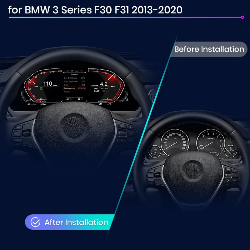 12.3″ Digital Dashboard Display for BMW 3 Series / BMW 4 Series / BMW 6 Series GT — 1920×720 LED, OEM Integration