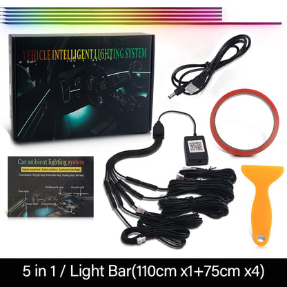 Luminous Symphony 18-in-1 RGB Ambient Car Lighting System – APP Controlled