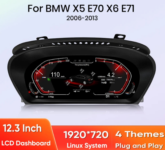 Digital Cluster Dashboard For BMW X5 E70 X6 E71 2006-2013